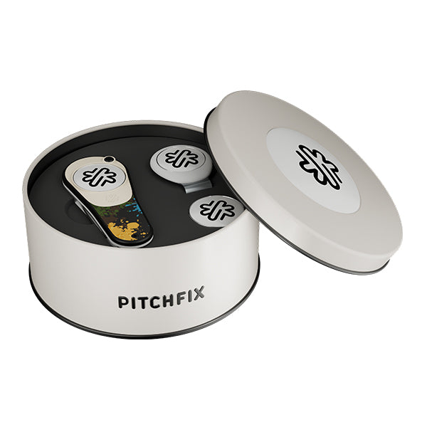 New Round Golf Gift Tin with Ultima and Hat Clip