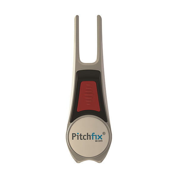 BLACK AND RED PITCHFIX DIVOT TOOL TOUR EDITION