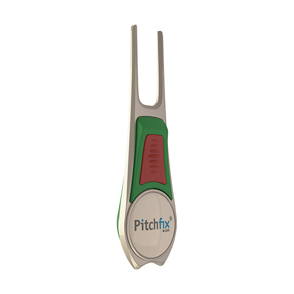 GREEN AND RED PITCHFIX DIVOT TOOL TOUR EDITION