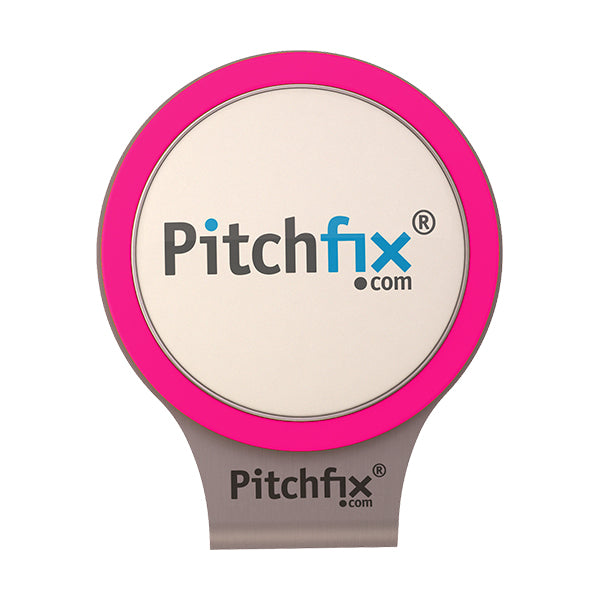 Flourescent Pink  Pitchfix Hat and Cap Clip Golf ball marker